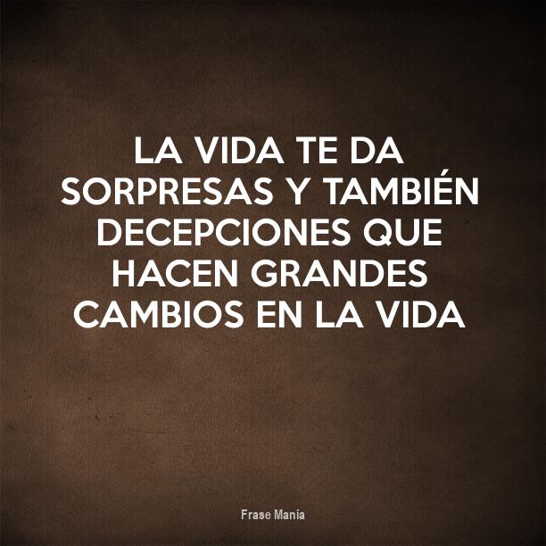 Cartel para: LA VIDA TE DA SORPRESAS Y TAMBIÉN DECEPCIONES QUE HACEN  GRANDES CAMBIOS EN LA VIDA